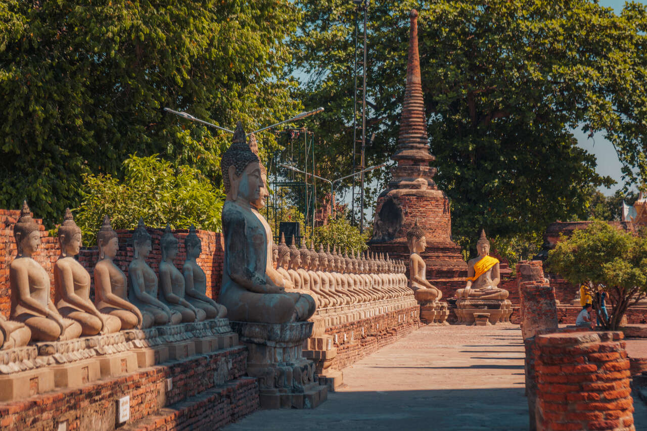 Ayutthaya Stupas Wall, Thailand